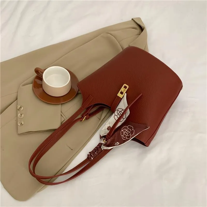 Bucket Bag For Women Vintage Bucket Purse Vegan Leather Tote Bag Shoulder Handbag