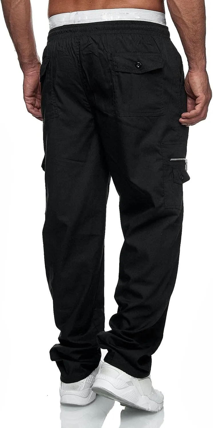 Cargo Pants for Men Relaxed Fit Loose Workout Jogger Cargo Pant Mens Sports Pants Men's Fashion Loose Handsome Pocket