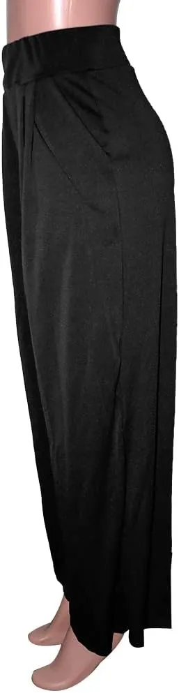 Chatinction Women's Casual Palazzo Pants High Waist Pleated Polka Dot Printed Wide Leg Pants with Pockets