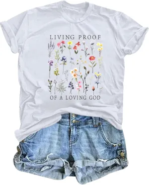Christian Shirts for Women Boho Floral Graphic Tees God Bible Verse Religious Faith Tshirt Wildflower Inspiration Top