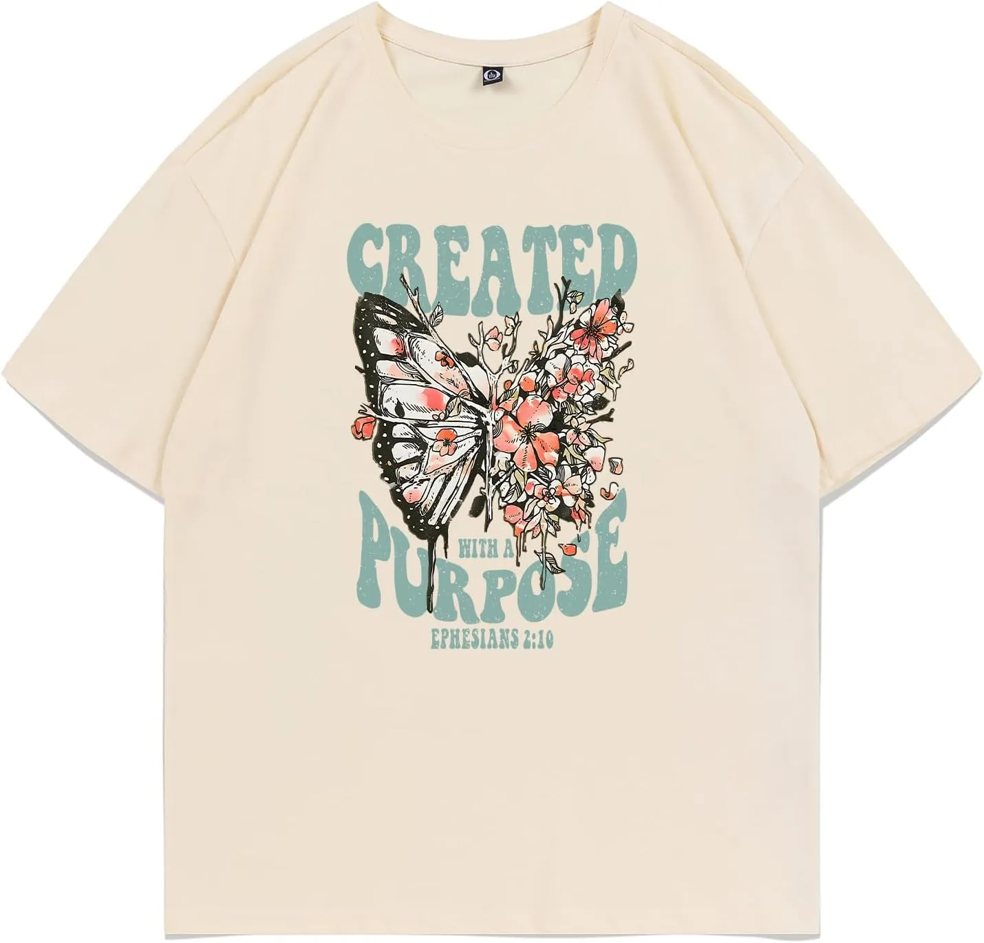 Christian Shirts for Women Jesus Tshirt Faith Religious Bible Verse T Shirt Oversized Boho Butterfly Graphic Tees Top