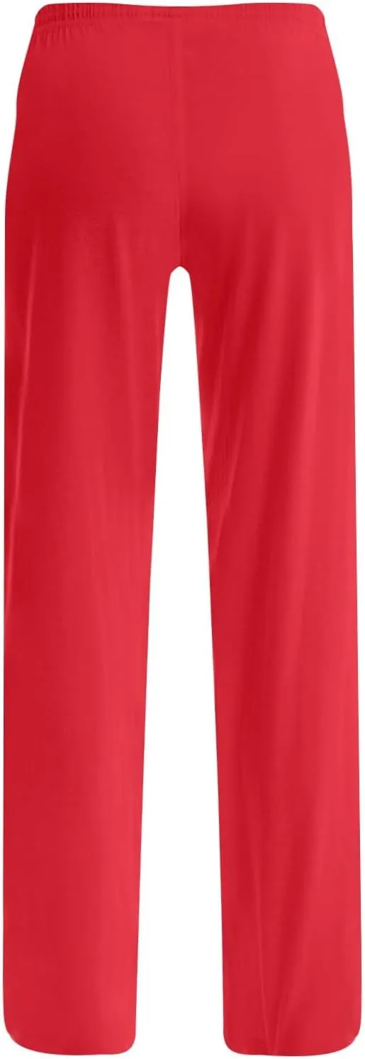 Christmas Pants for Women Buffalo Plaid Soft Touch Sleep Trousers Elastic Waistband Straight Leg Joggers Sweatpants
