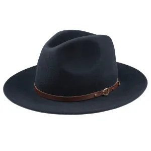 CHRISTYS' Crushable Wool Felt Safari Hat - Navy