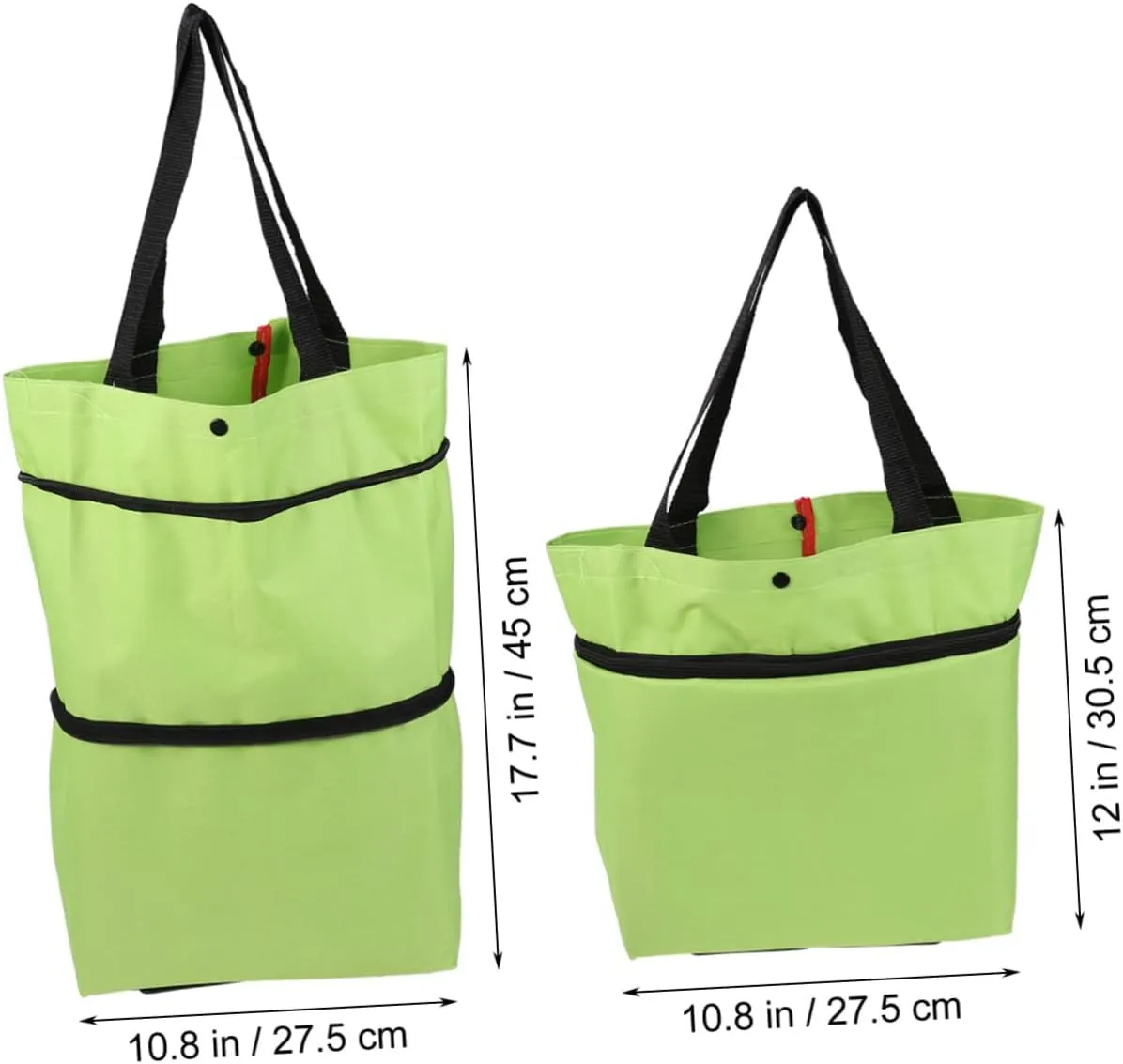 Ciieeo Folding Bag Trolley Foldable Dolly Folding Shopping Cart Collapsible Cart Portable Car Vegetables Organizer Trolley Car Green
