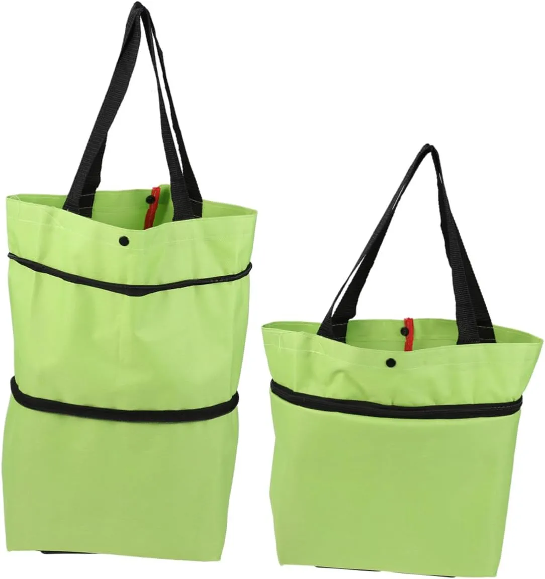 Ciieeo Folding Bag Trolley Foldable Dolly Folding Shopping Cart Collapsible Cart Portable Car Vegetables Organizer Trolley Car Green