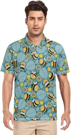 Circus Penguin Men's Polo Shirts Short Sleeve Quick Dry Athletic Outdoor Sports Golf Shirts S-XXL