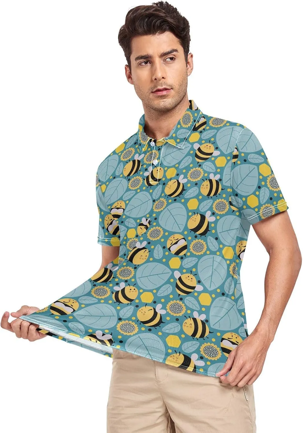 Circus Penguin Men's Polo Shirts Short Sleeve Quick Dry Athletic Outdoor Sports Golf Shirts S-XXL