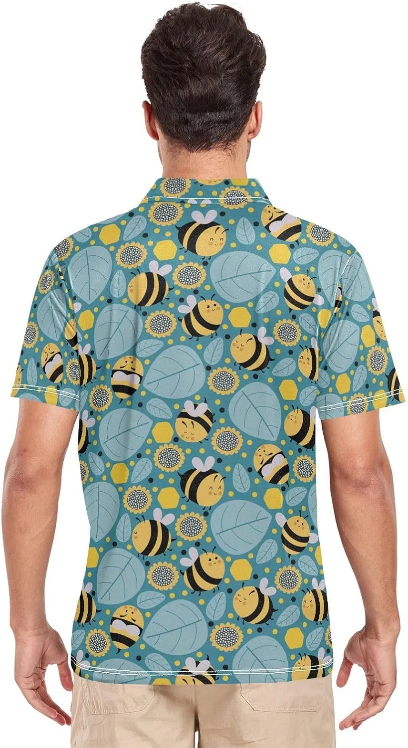 Circus Penguin Men's Polo Shirts Short Sleeve Quick Dry Athletic Outdoor Sports Golf Shirts S-XXL