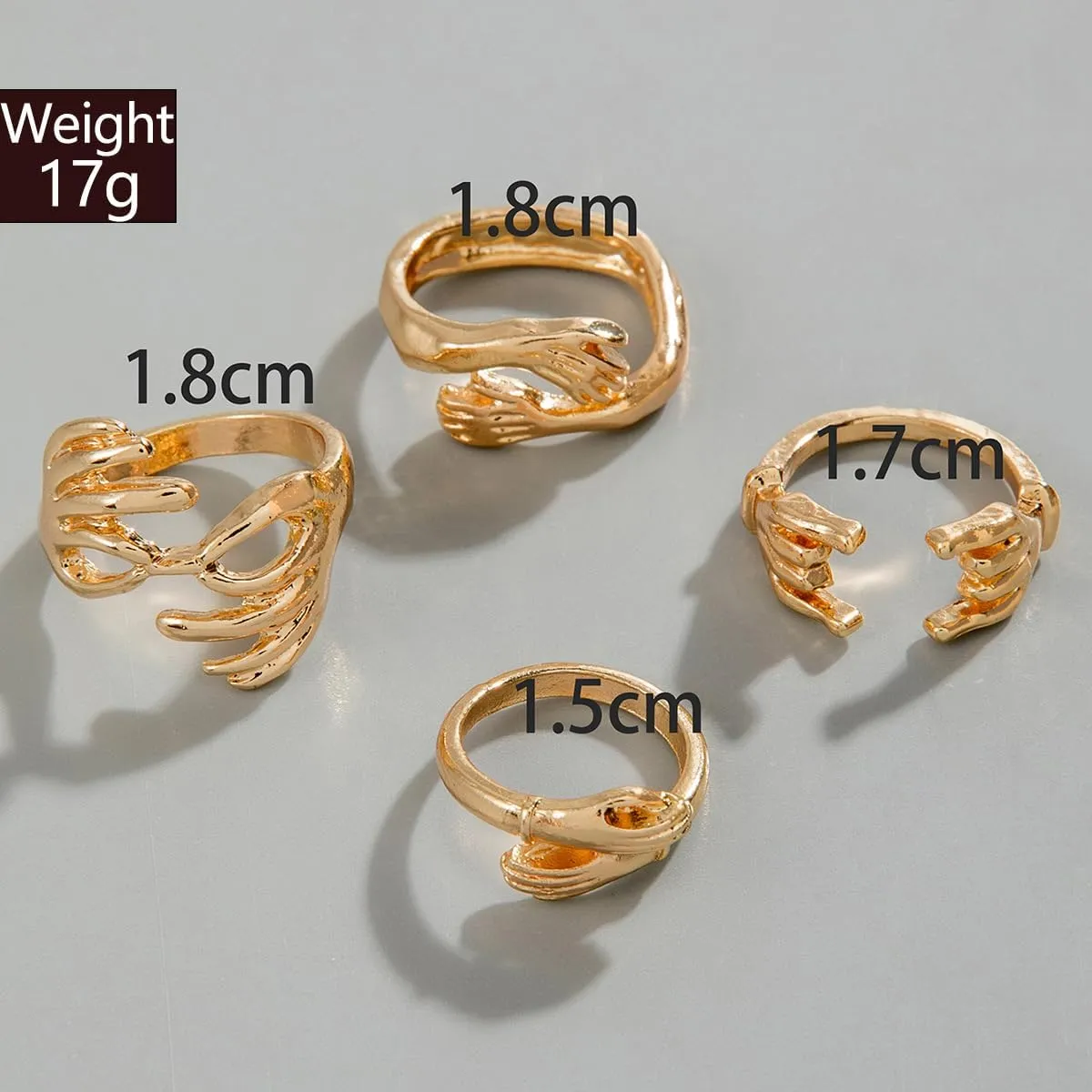 CJIAYUJEW Gold Stackable Rings Dainty Open Rings Set for Women Chunky Gold 6Pcs Stacking Ring Adjustable Knuckle Ring Finger Jewelry