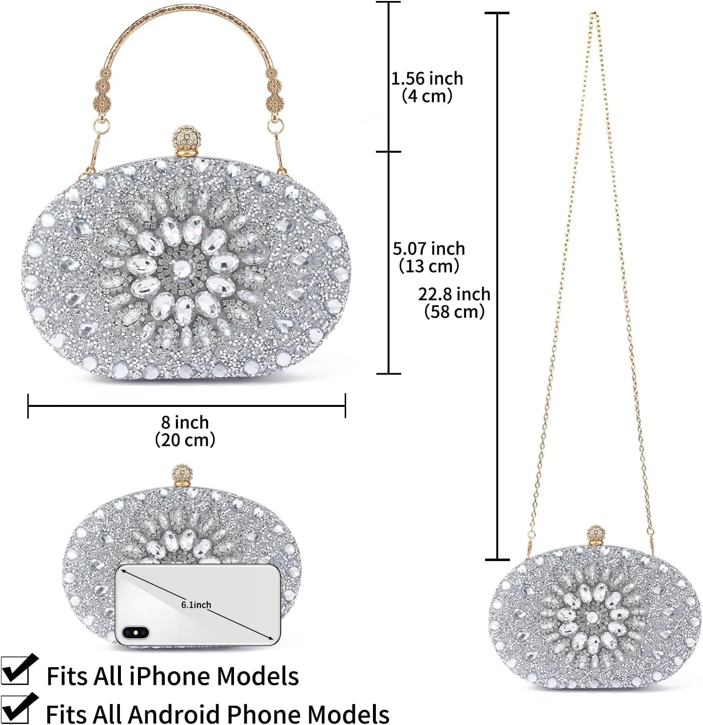 Clutch Purses For Women Tassel Evening Clutch bag Cross Body & Shoulder Bag For Wedding Night out Party