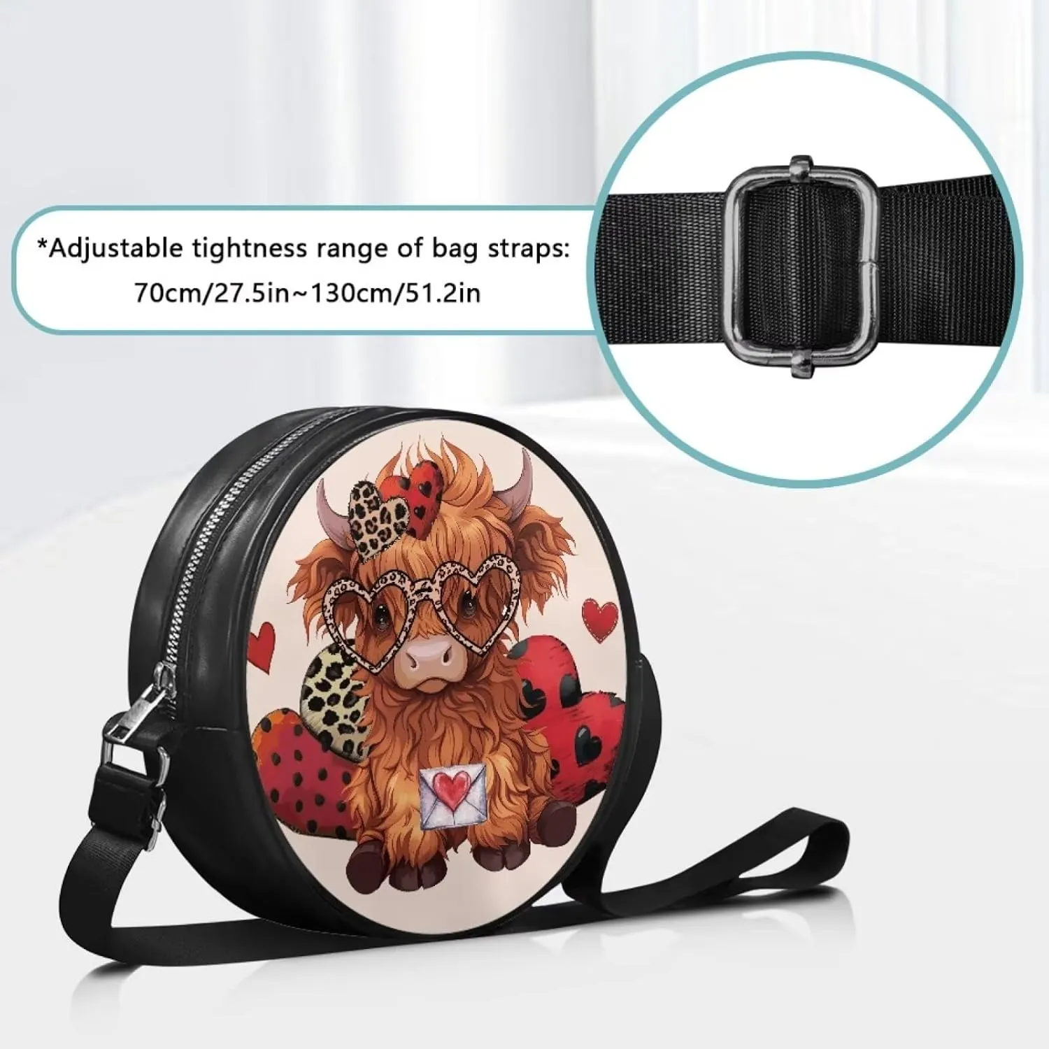 Coldinair Dog Paw Shoulder Bag for Women Leather Crossbody Shoulder Handbags Circle Crossbody Purse Small Tote Satchel