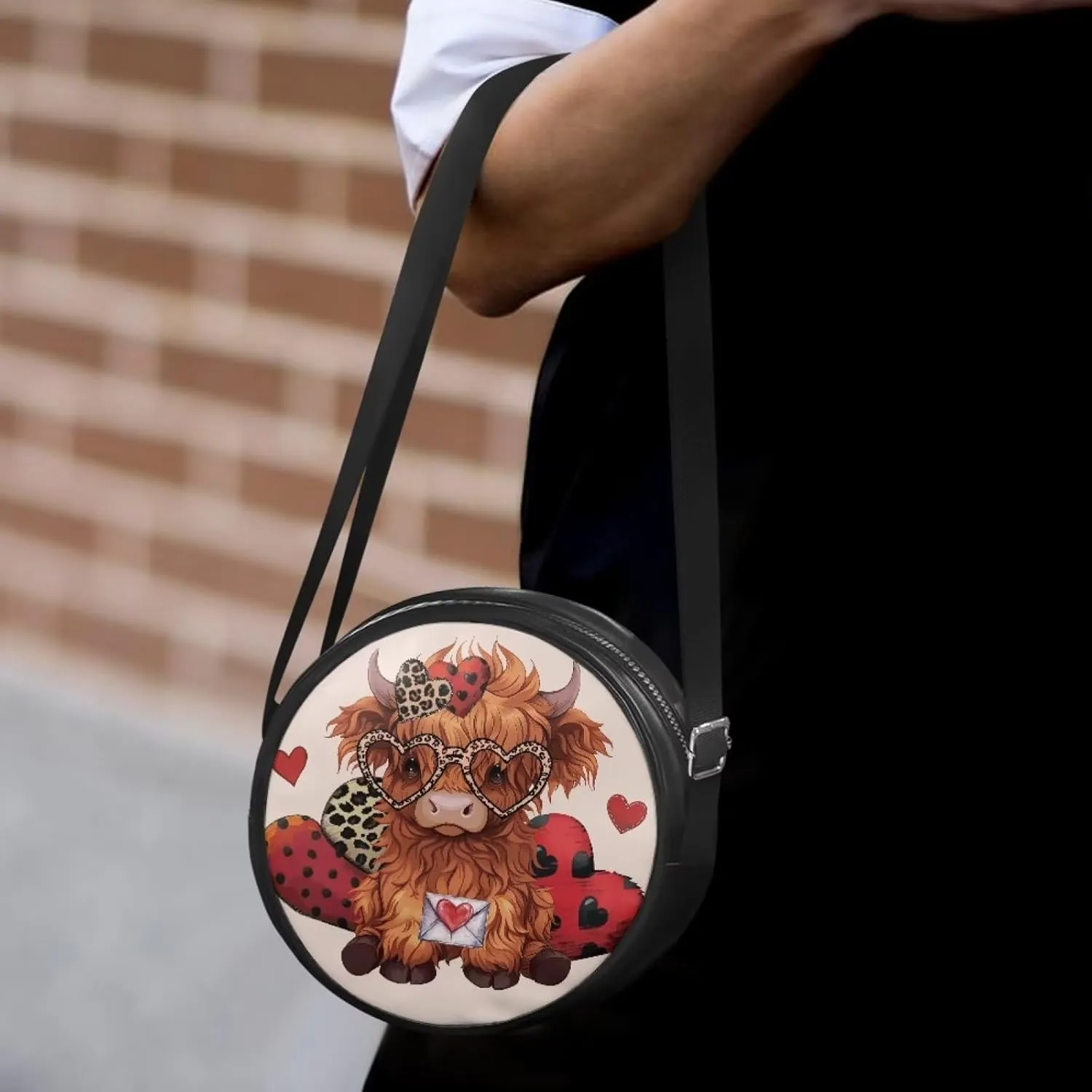 Coldinair Dog Paw Shoulder Bag for Women Leather Crossbody Shoulder Handbags Circle Crossbody Purse Small Tote Satchel