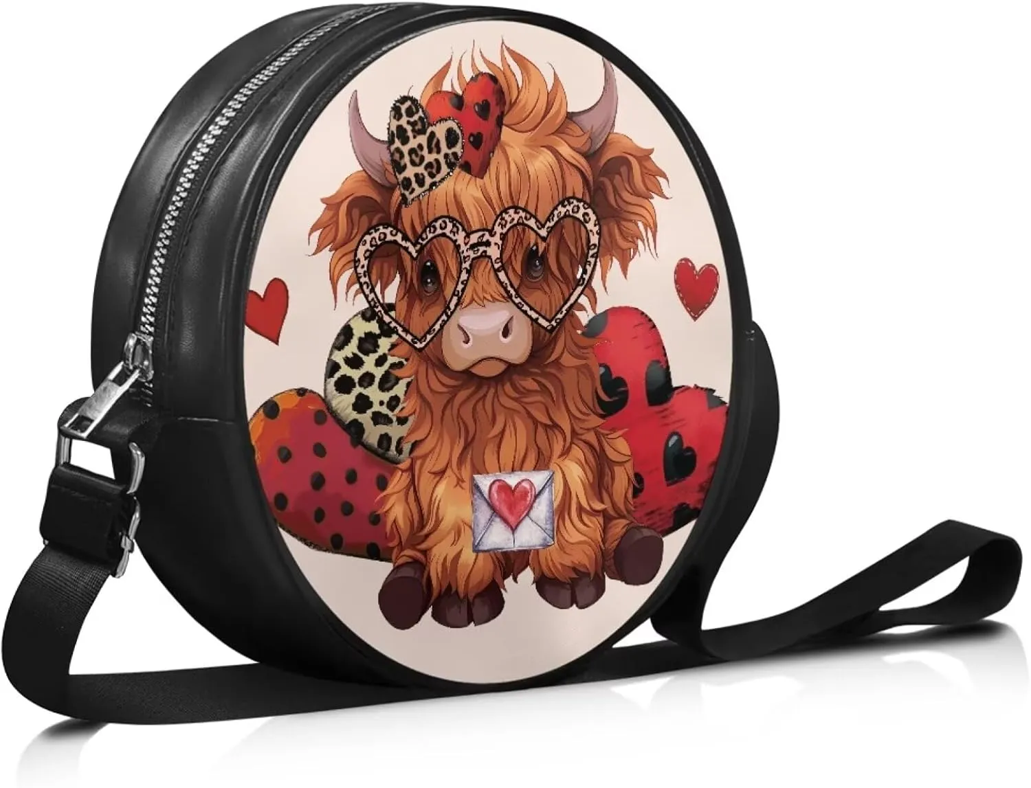 Coldinair Dog Paw Shoulder Bag for Women Leather Crossbody Shoulder Handbags Circle Crossbody Purse Small Tote Satchel