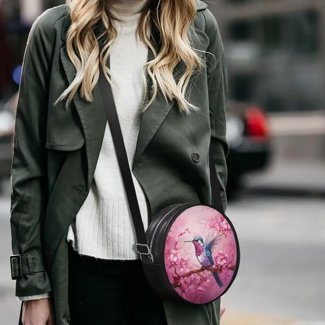 Coldinair Galaxy Butterfly Crossbody Bag for Women Girls,Leather Circle Crossbody Shoulder Bag