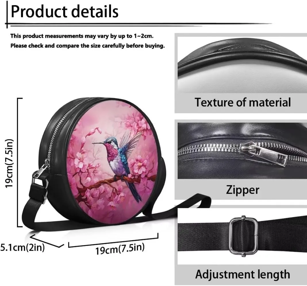 Coldinair Galaxy Butterfly Crossbody Bag for Women Girls,Leather Circle Crossbody Shoulder Bag
