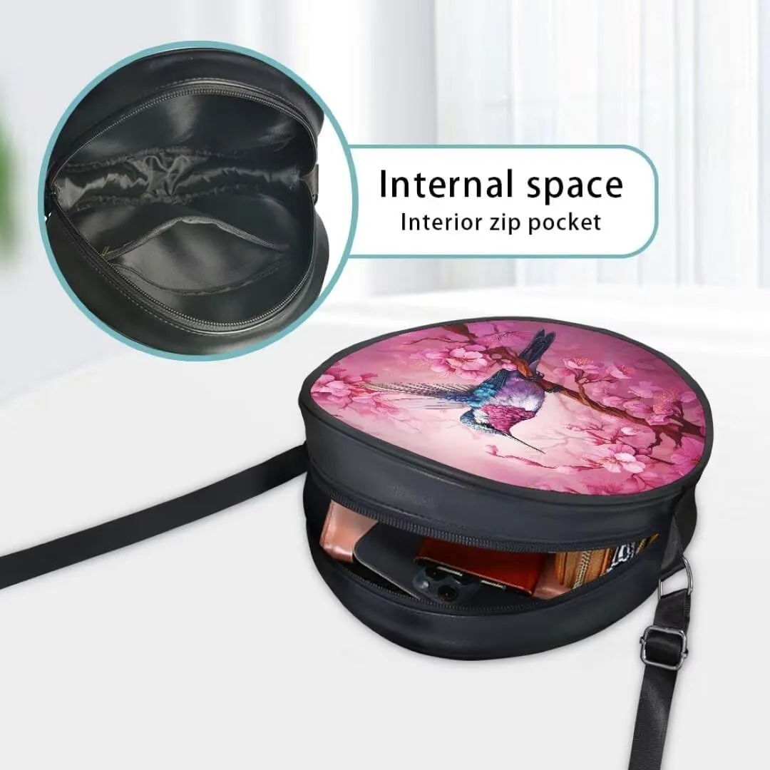 Coldinair Galaxy Butterfly Crossbody Bag for Women Girls,Leather Circle Crossbody Shoulder Bag
