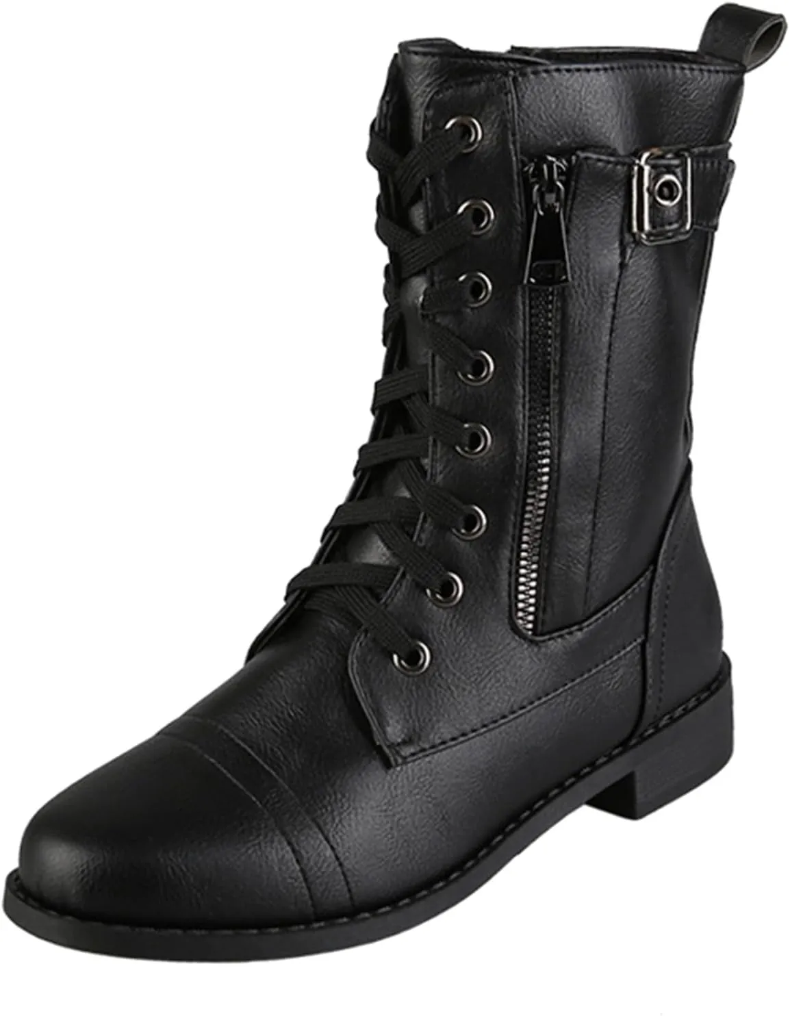 Combat Boots Womens Ankle Black Ankle Booties for Women Women's Ankle Boots Hiking Boot Laces Men Soft Sole Fashion Closed Toe Wide Fit Available