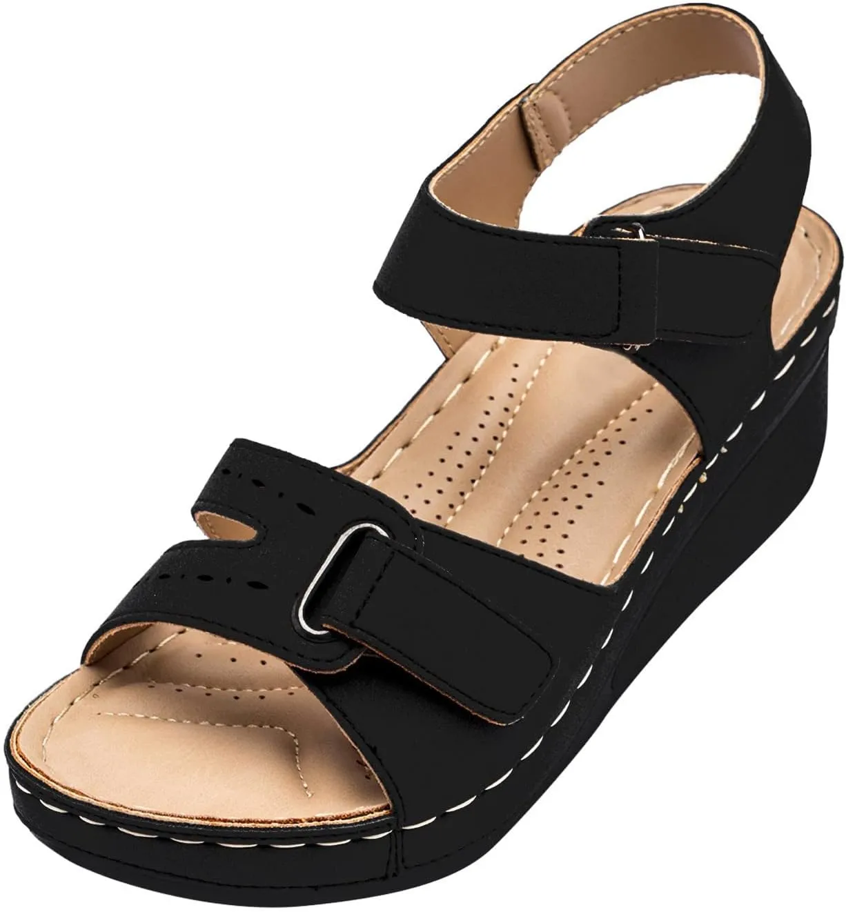Comfortable Sandals for Women Dressy Summer Orthopedic Sandals Walking Shoes with Arch Support Platform Sandals