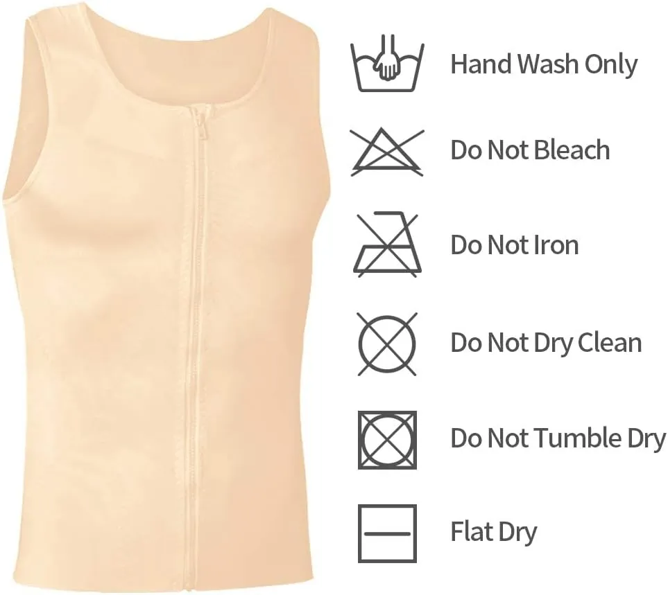 Compression Shirts for Men Body Shaper Slimming Shirts Shapewear with Zipper