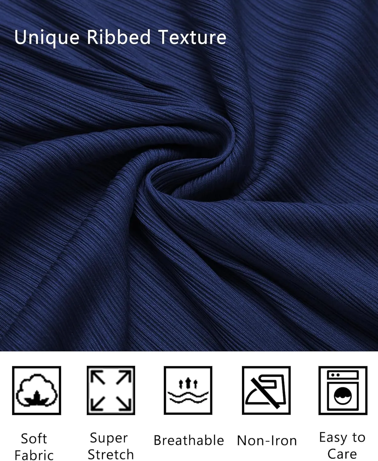 COOFANDY Athletic Fit Dress Shirts for Men Ribbed Knit Textured Button Down Shirts