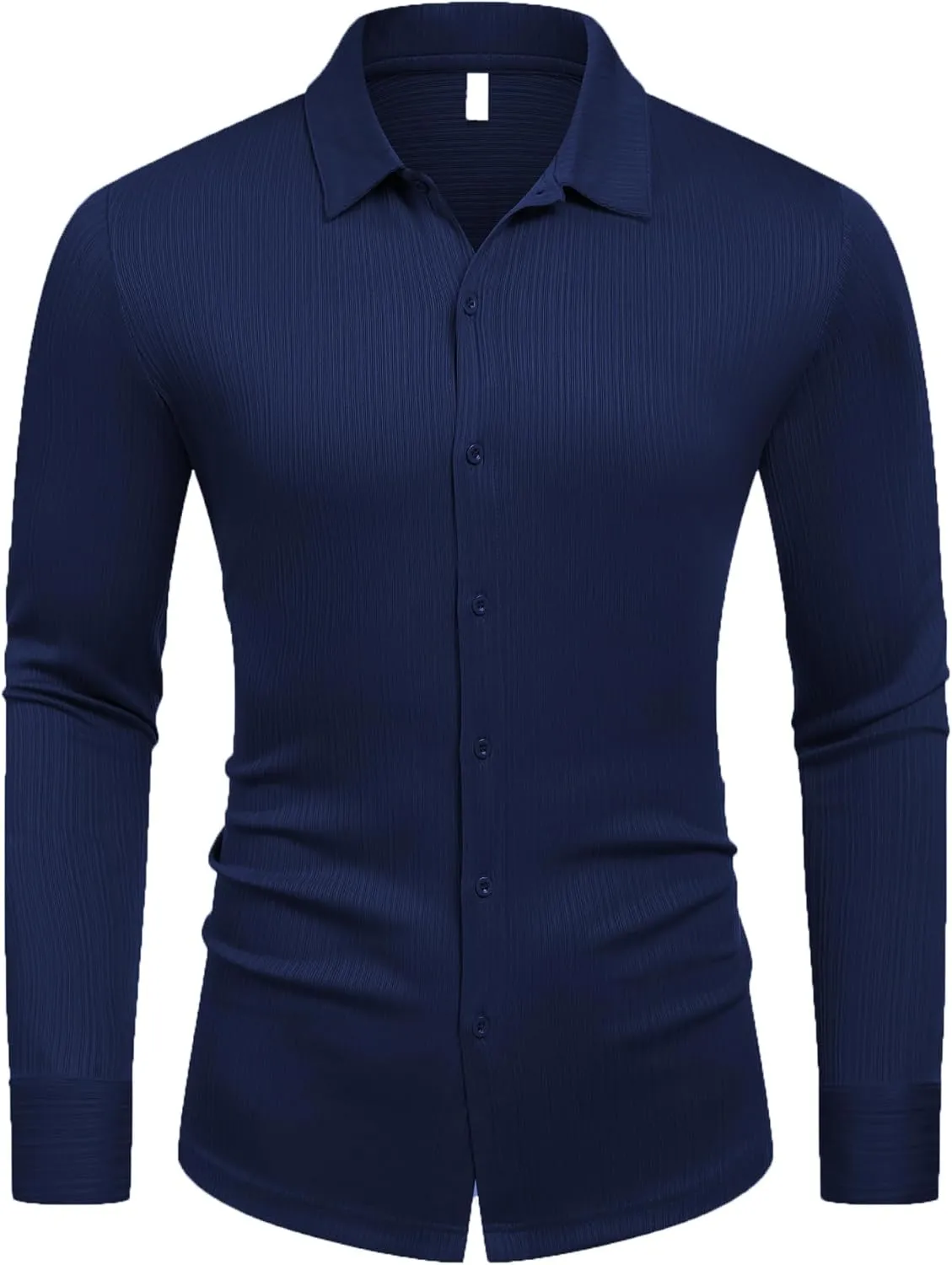 COOFANDY Athletic Fit Dress Shirts for Men Ribbed Knit Textured Button Down Shirts