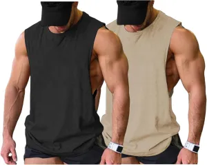 COOFANDY Men Workout Tank Top Gym Bodybuilding Sleeveless Muscle T Shirts Cut Off Shirts