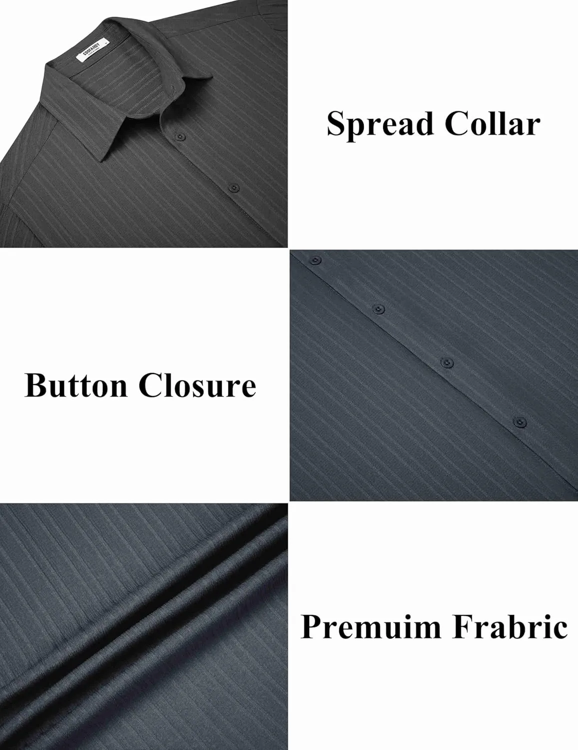 COOFANDY Men's Casual Button Down Shirts Short Sleeve Textured Summer Beach Shirts