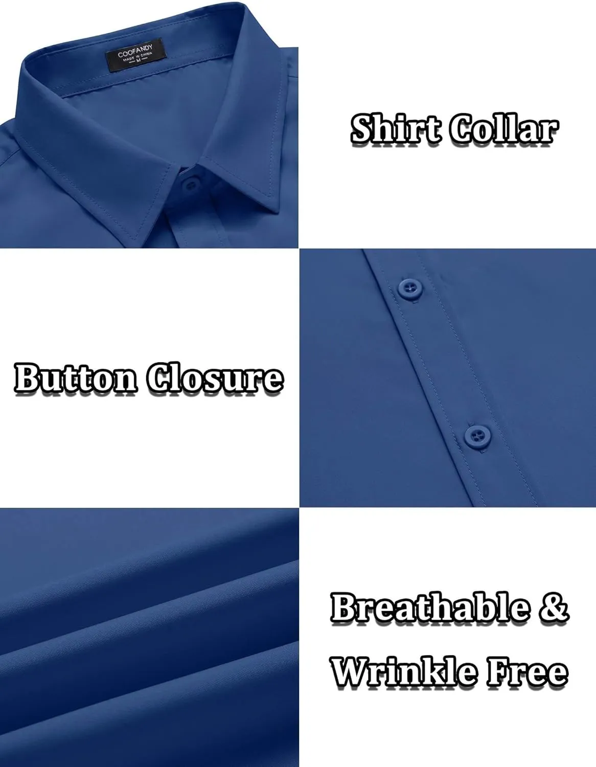COOFANDY Men's Casual Dress Shirts Short Sleeve Wrinkle Free Casual Button Down Shirts