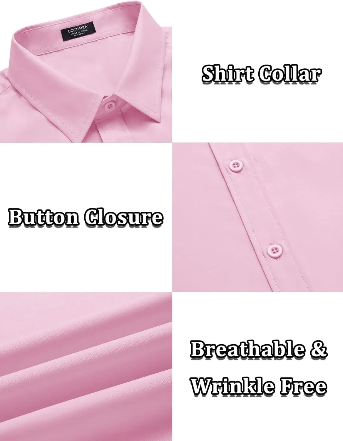 COOFANDY Men's Casual Dress Shirts Short Sleeve Wrinkle Free Casual Button Down Shirts