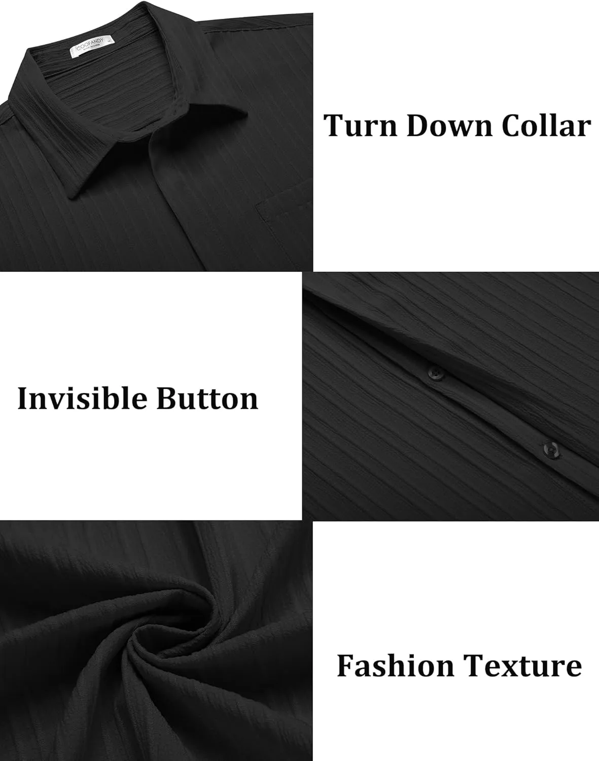 COOFANDY Mens Casual Shirts Short Sleeve Button Down Shirts Fashion Textured Summer Beach Shirt