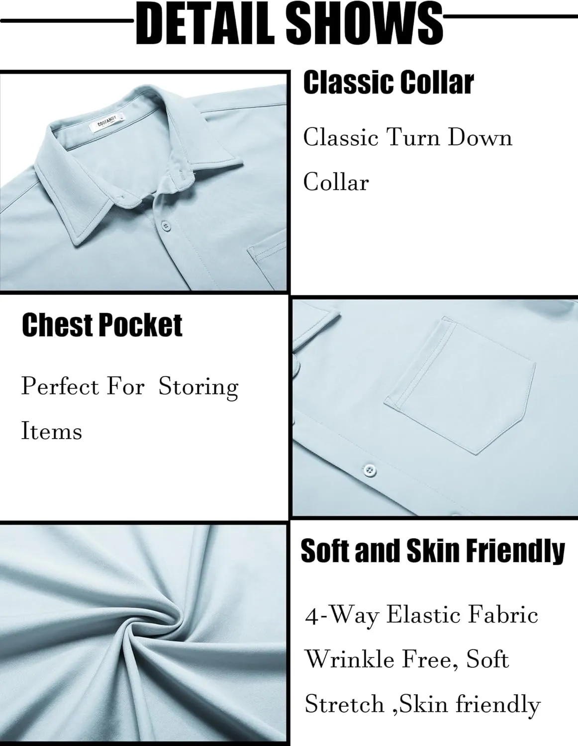 COOFANDY Men's Casual Wrinkle Free Shirts Button Down Short Sleeve Summer Shirts