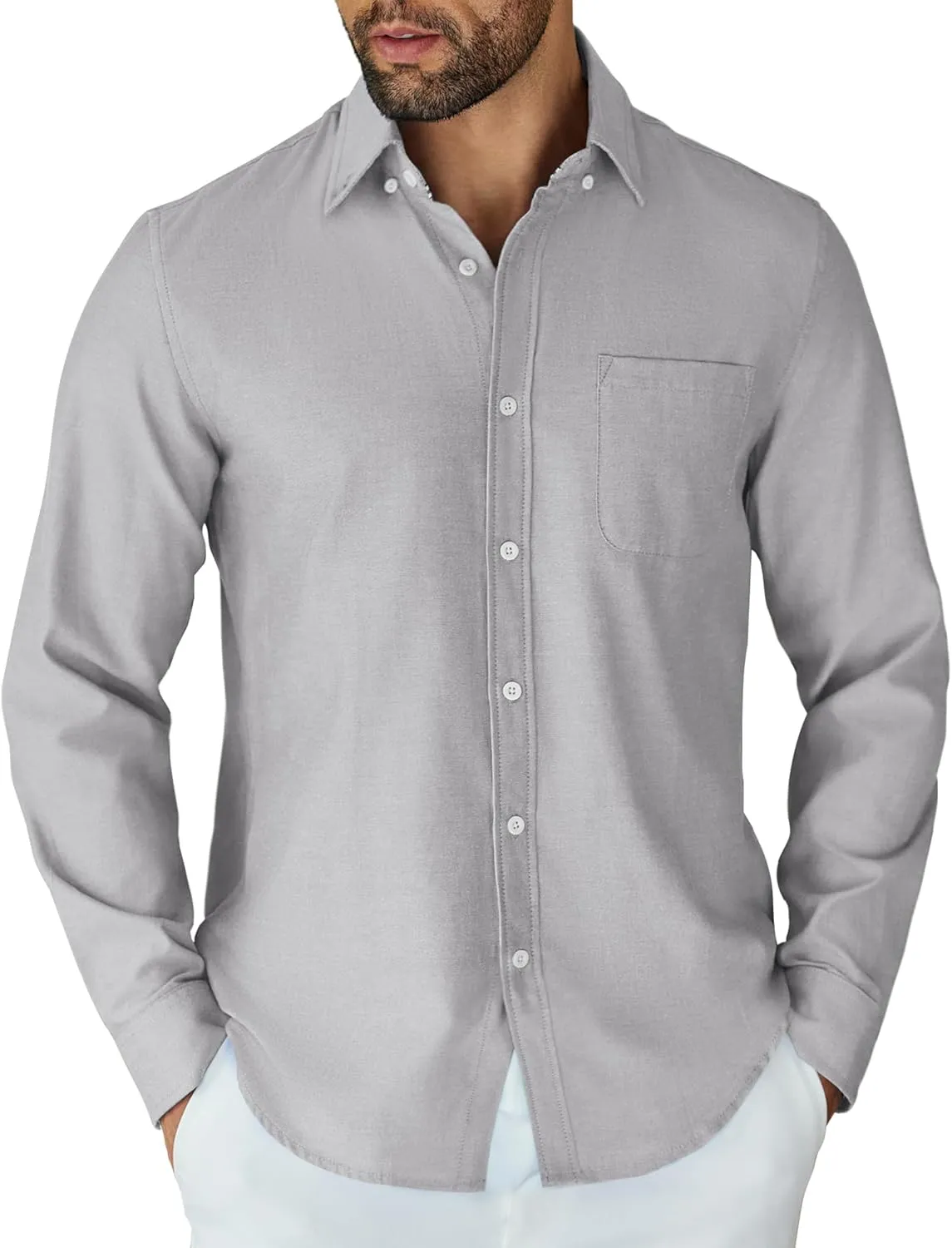 COOFANDY Mens Long Sleeve Button Down Shirt Casual Untucked Shirts for Men Oxford Dress Shirts