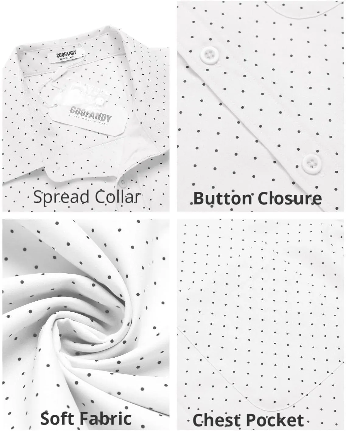 COOFANDY Mens Short Sleeve Casual Button Down Shirts Summer Untucked Dress Shirts with Pocket