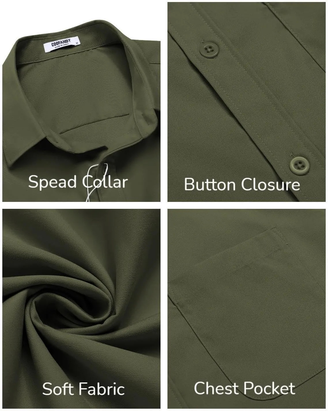 COOFANDY Mens Short Sleeve Casual Button Down Shirts Summer Untucked Dress Shirts with Pocket
