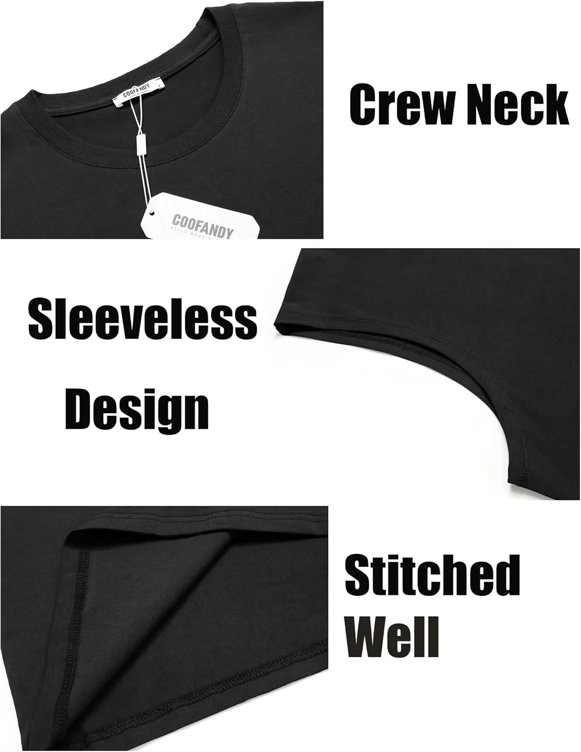 COOFANDY Men's Tank Top Cotton Workout Sleeveless Muscle T Shirts Casual Summer Tank Shirts