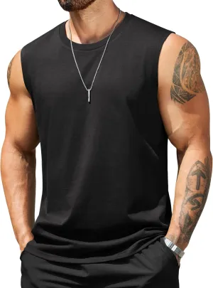 COOFANDY Men's Tank Top Cotton Workout Sleeveless Muscle T Shirts Casual Summer Tank Shirts
