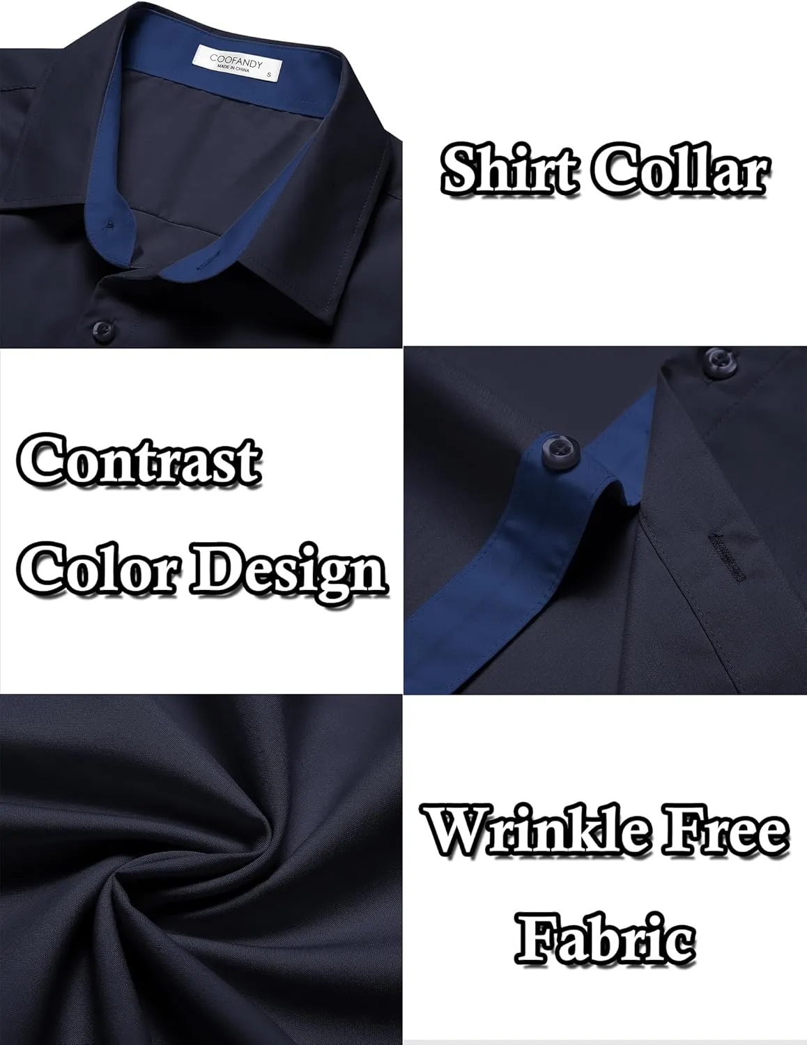 COOFANDY Men's Wrinkle Free Business Dress Shirts Short Sleeve Button Down Shirts