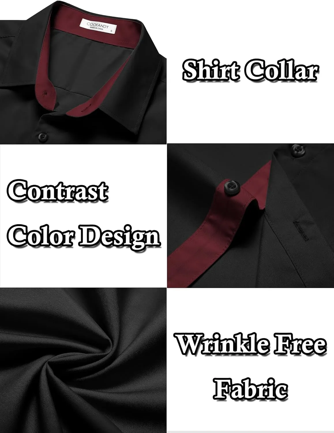 COOFANDY Men's Wrinkle Free Business Dress Shirts Short Sleeve Button Down Shirts