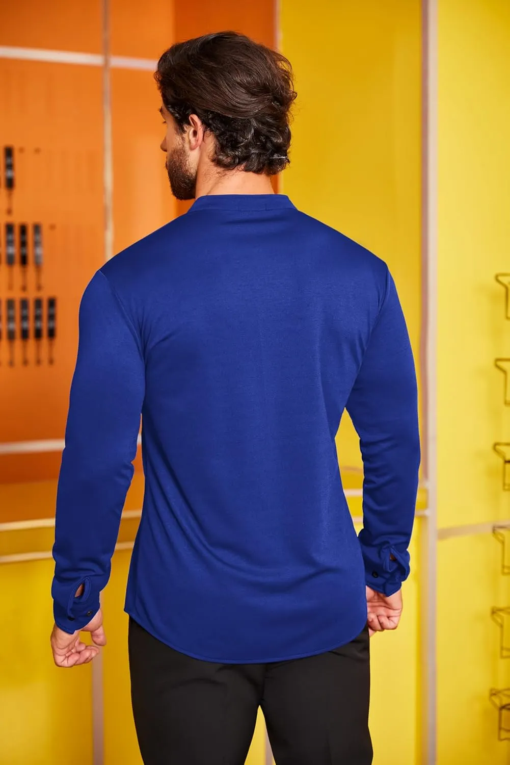 COOFANDY Mens's Long Sleeve Button Up Shirts Athletic Fitted Dress Shirts Silm Fit