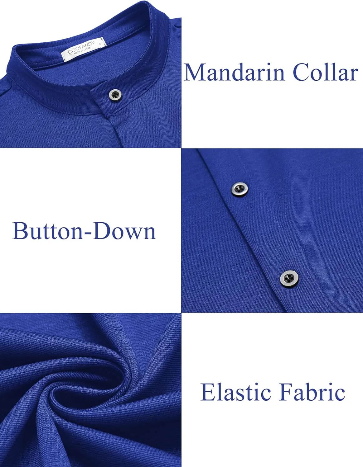COOFANDY Mens's Long Sleeve Button Up Shirts Athletic Fitted Dress Shirts Silm Fit