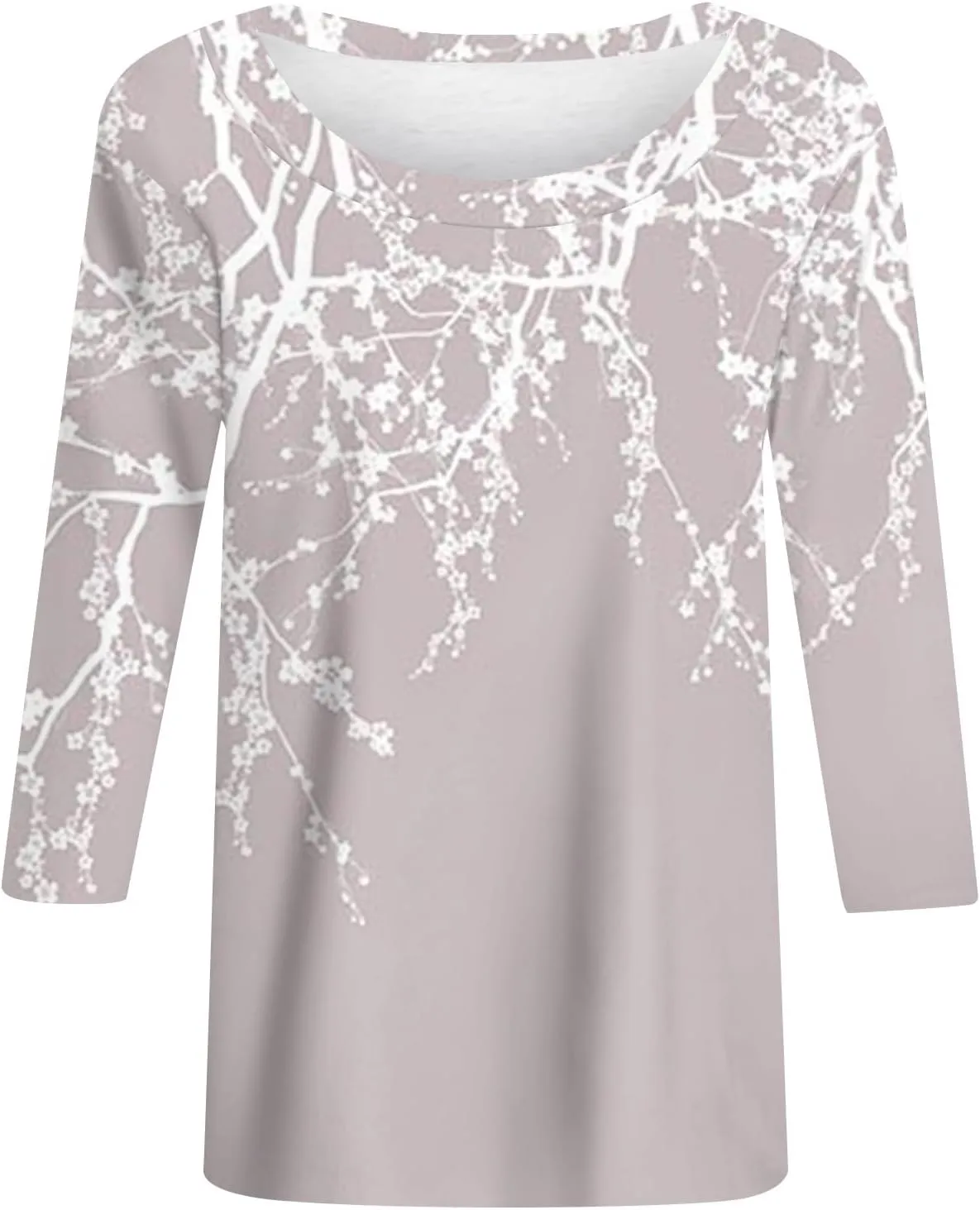 COTECRAM Womens Casual 3/4 Lenght Sleeve Tops Trendy Loose Shirts Crewneck Printed Cute Blouse Graphic Tees Tunics