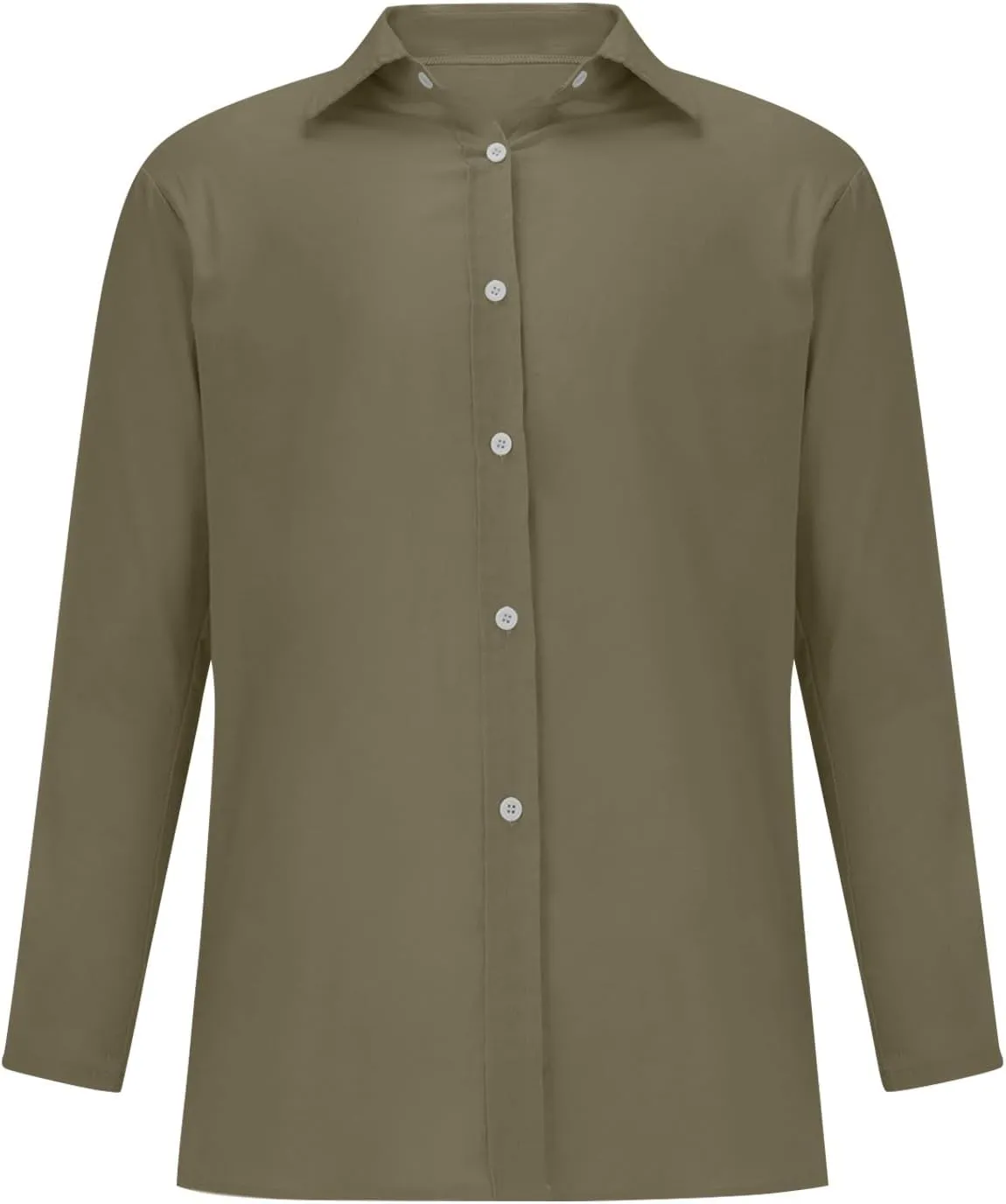 Cotton Linen Shirts for Women Loose Lapel Collar Single Breasted Roll Up Sleeve Work Tunic Solid Color Business Blouse