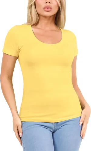 Cotton Tshirts for Women Short Sleeve Tshirt Basic Tees Plain T Shirt Womens Casual Tops Tee Undershirt Pack 1-4
