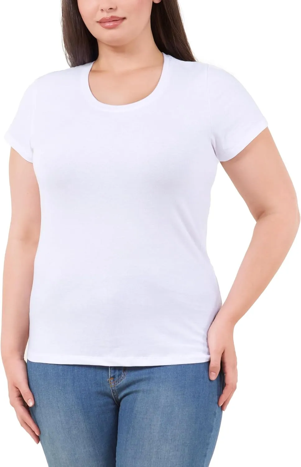 Cotton Tshirts for Women Short Sleeve Tshirt Basic Tees Plain T Shirt Womens Casual Tops Tee Undershirt Pack 1-4