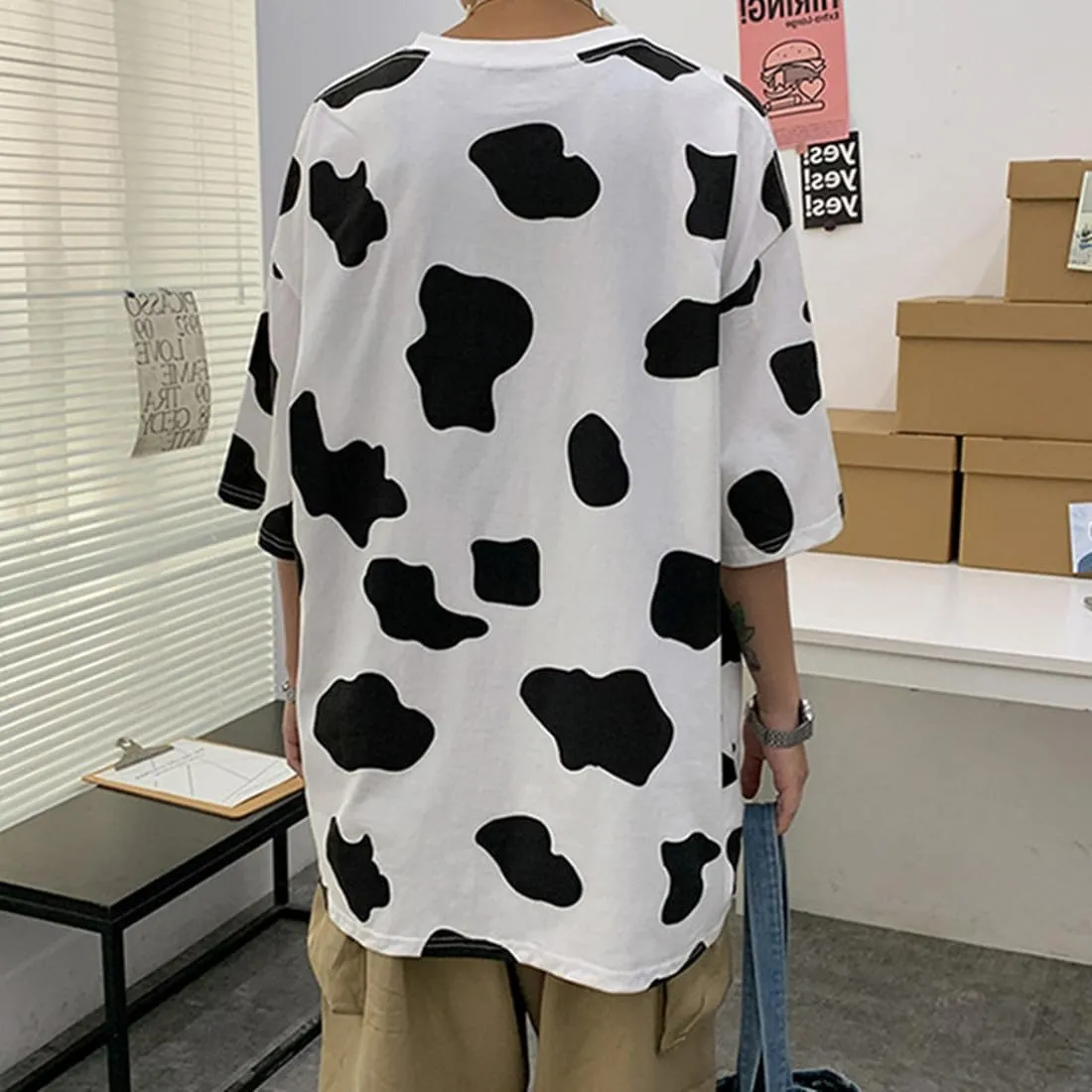 Cow Print Shirts for Women Short Sleeve T Shirt M/L/XL/XXL for 44-60kg