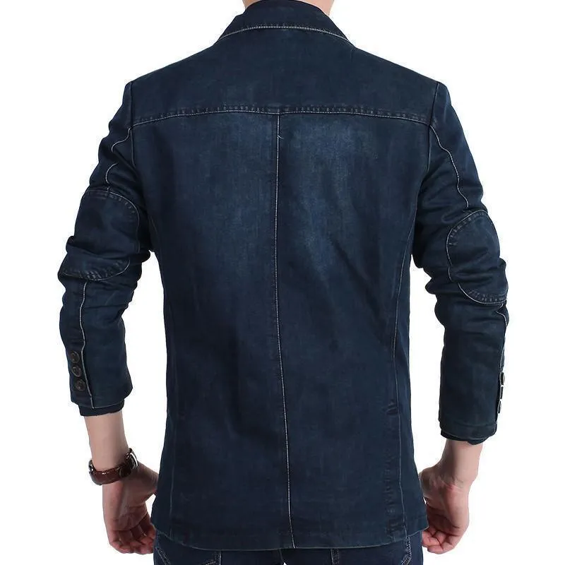 Cowboy Denim Jeans Blazer For Men