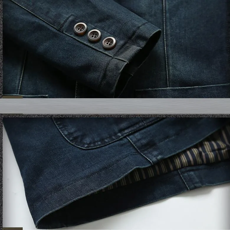 Cowboy Denim Jeans Blazer For Men