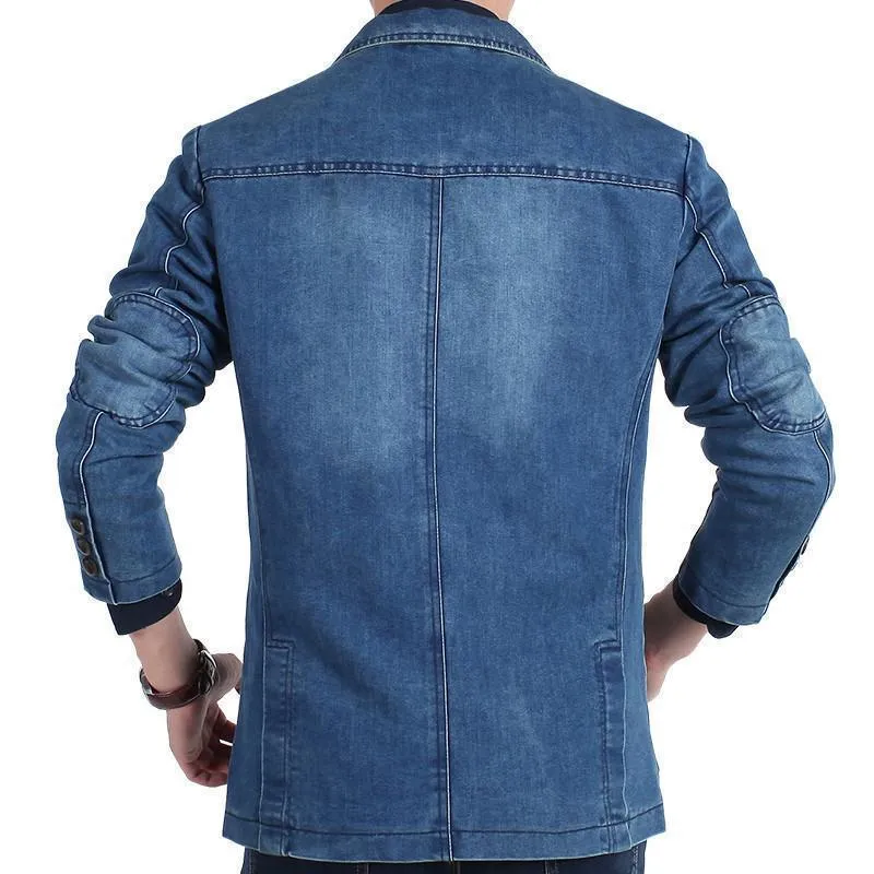 Cowboy Denim Jeans Blazer For Men