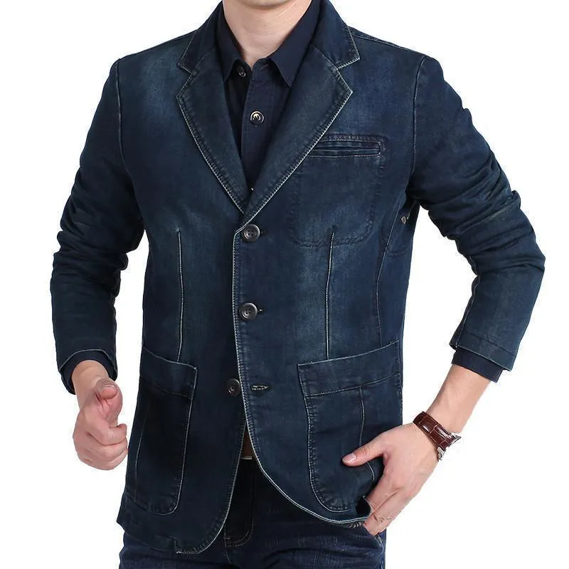 Cowboy Denim Jeans Blazer For Men