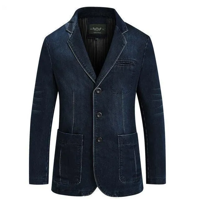 Cowboy Denim Jeans Blazer For Men